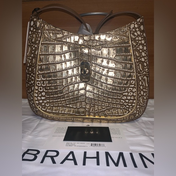 NWT BRAHMIN Small Johanna Shoulder Bag Nutmeg Opulust GOLD One-of-a-Kind - Picture 12 of 12